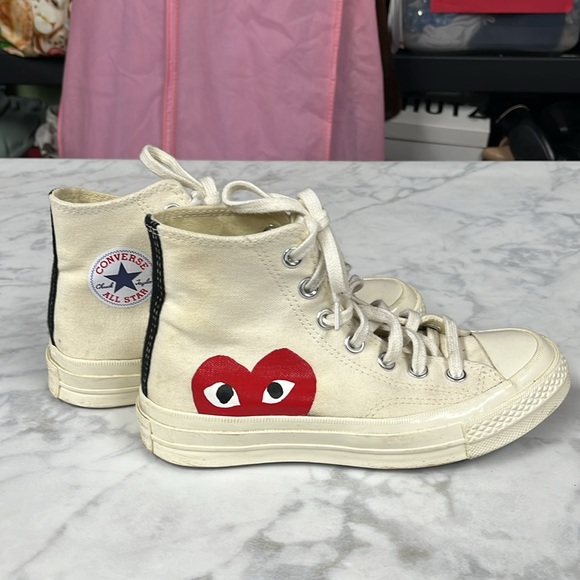 Converse Play Comme des Garcon High Top Sneakers - Picture 2 of 9